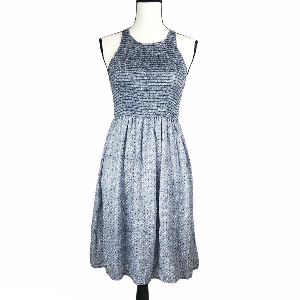 NWOT Sadie & Sage blue halter neck flouncy dress